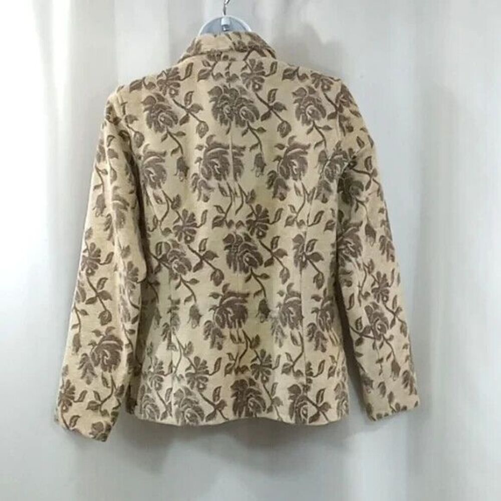 Denim & Co Corduroy blazer women's size medium floral tan - Picture 4 of 13